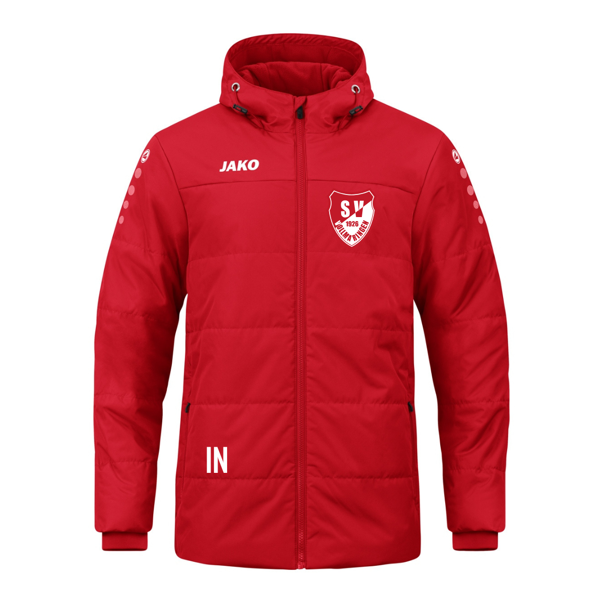 JAKO Coachjacke mit Kapuze rot (inkl. Bedruckung) - SV Vollmaringen