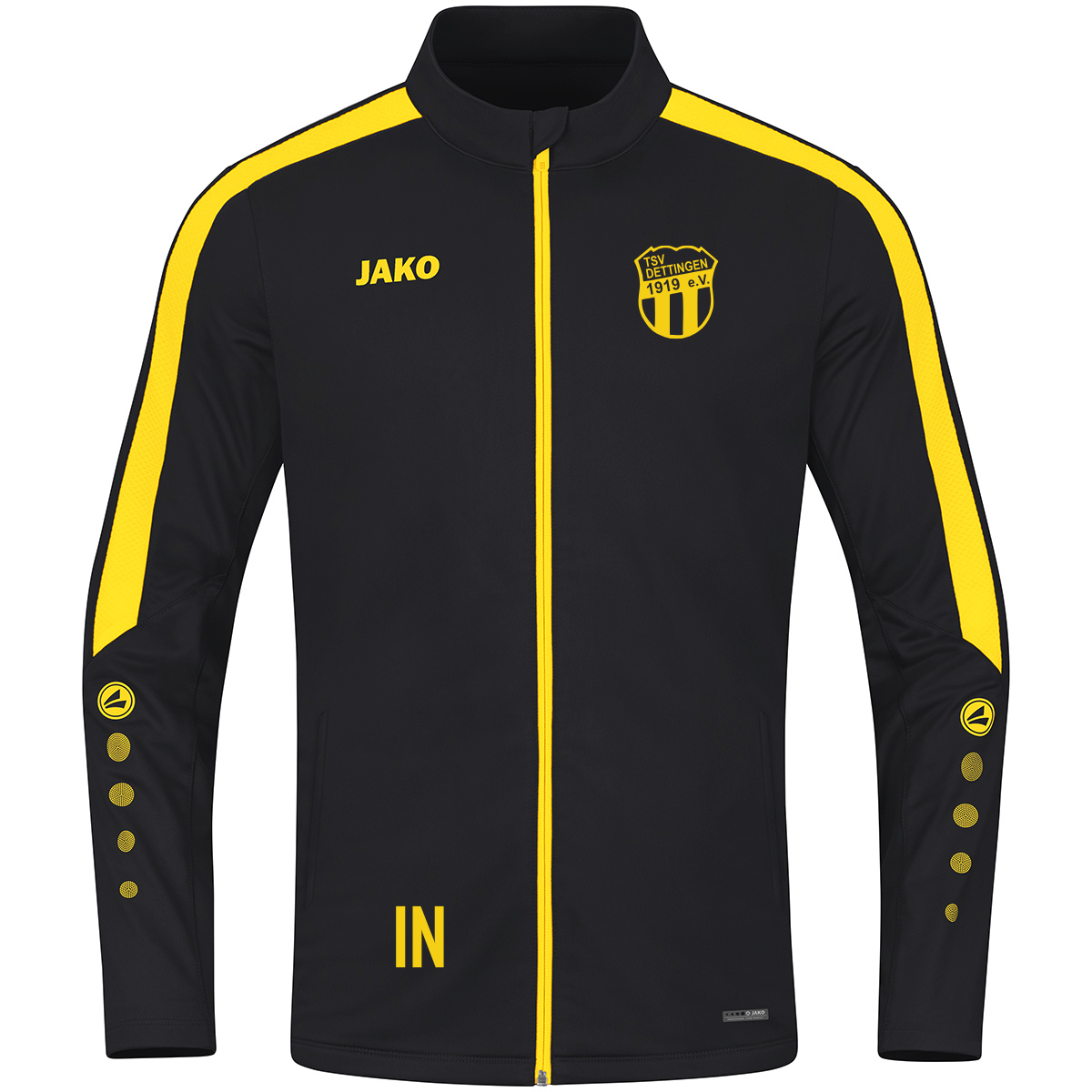 JAKO Polyesterjacke Power schwarz/citro (inkl. Bedruckung) - TSV Dettingen