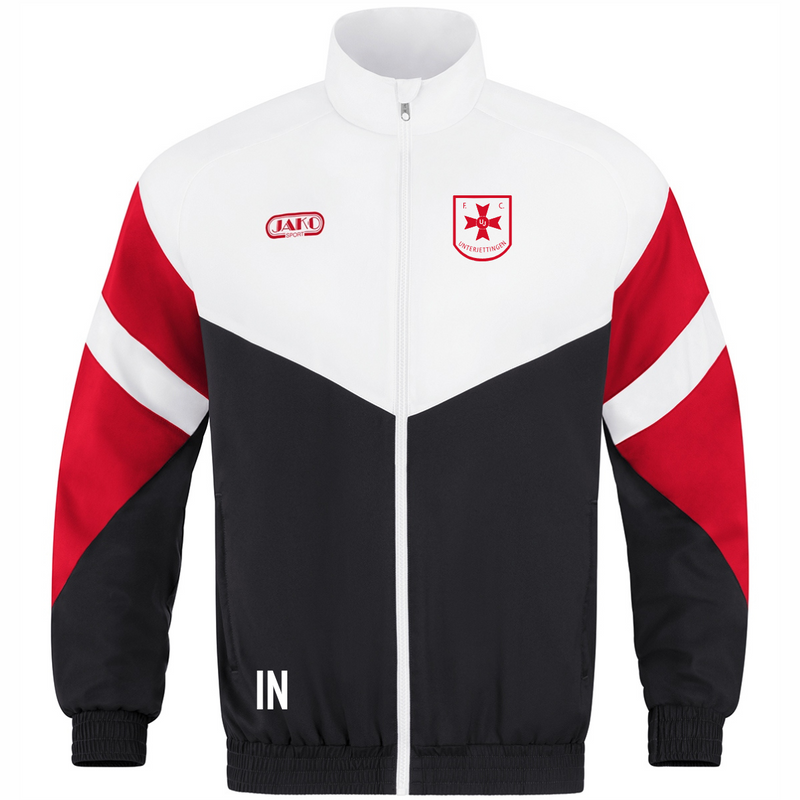 JAKO Freizeitjacke Retro schwarz/weiß/rot (inkl. Bedruckung) - FC Unterjettingen