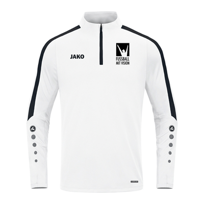 JAKO Zip Top POWER (inkl. Bedruckung) - Weiss - Fussball mit Vision