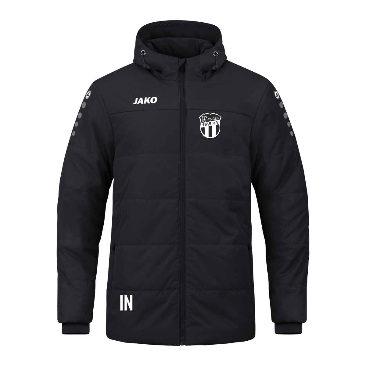 JAKO Coachjacke Team mit Kapuze schwarz (inkl. Bedruckung) - TSV Dettingen