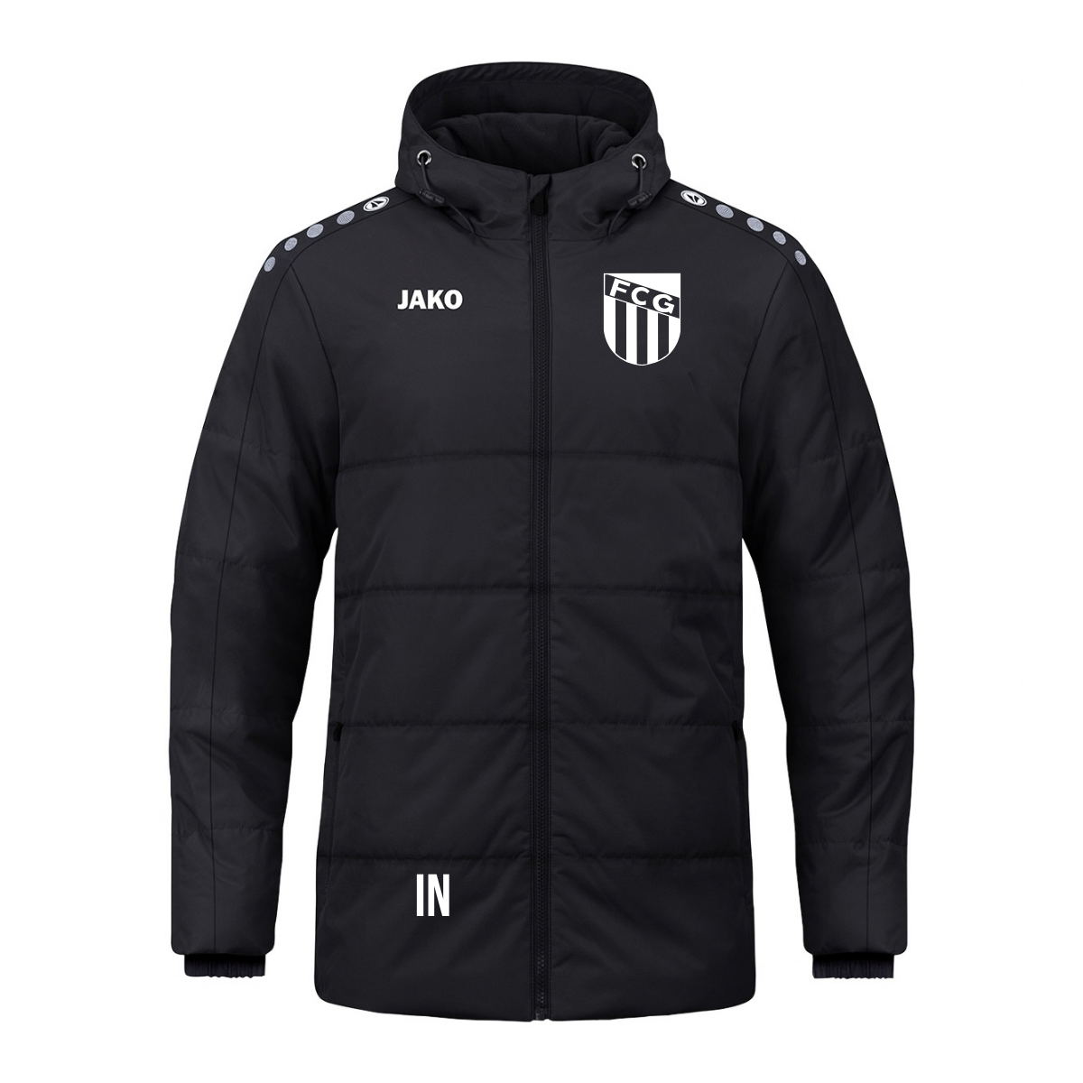 JAKO Coachjacke One mit Kapuze Schwarz (inkl. Bedruckung) - FC Gärtringen