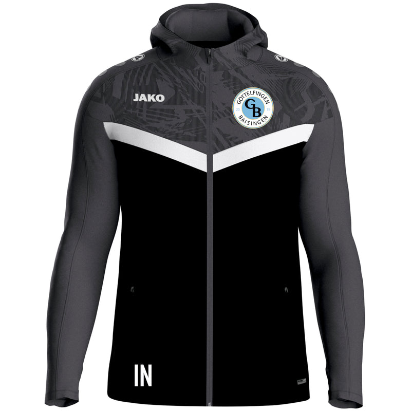 JAKO Kapuzenjacke Iconic weiß/soft grey/anthra light (inkl. Bedruckung) - SGM Göttelfingen/Baisingen