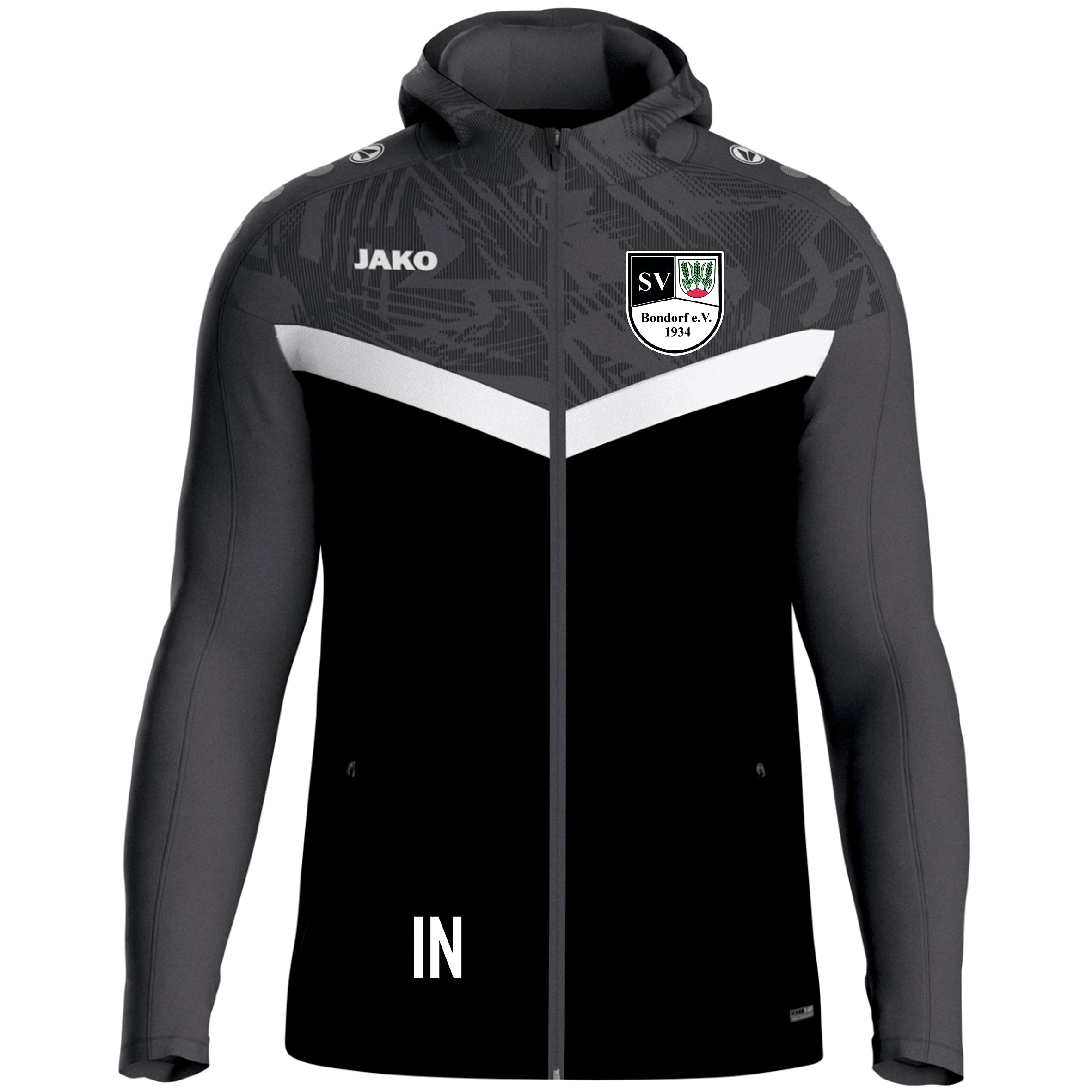 Jako Kapuzenjacke Iconic Schwarz/Anthrazit - SV Bondorf