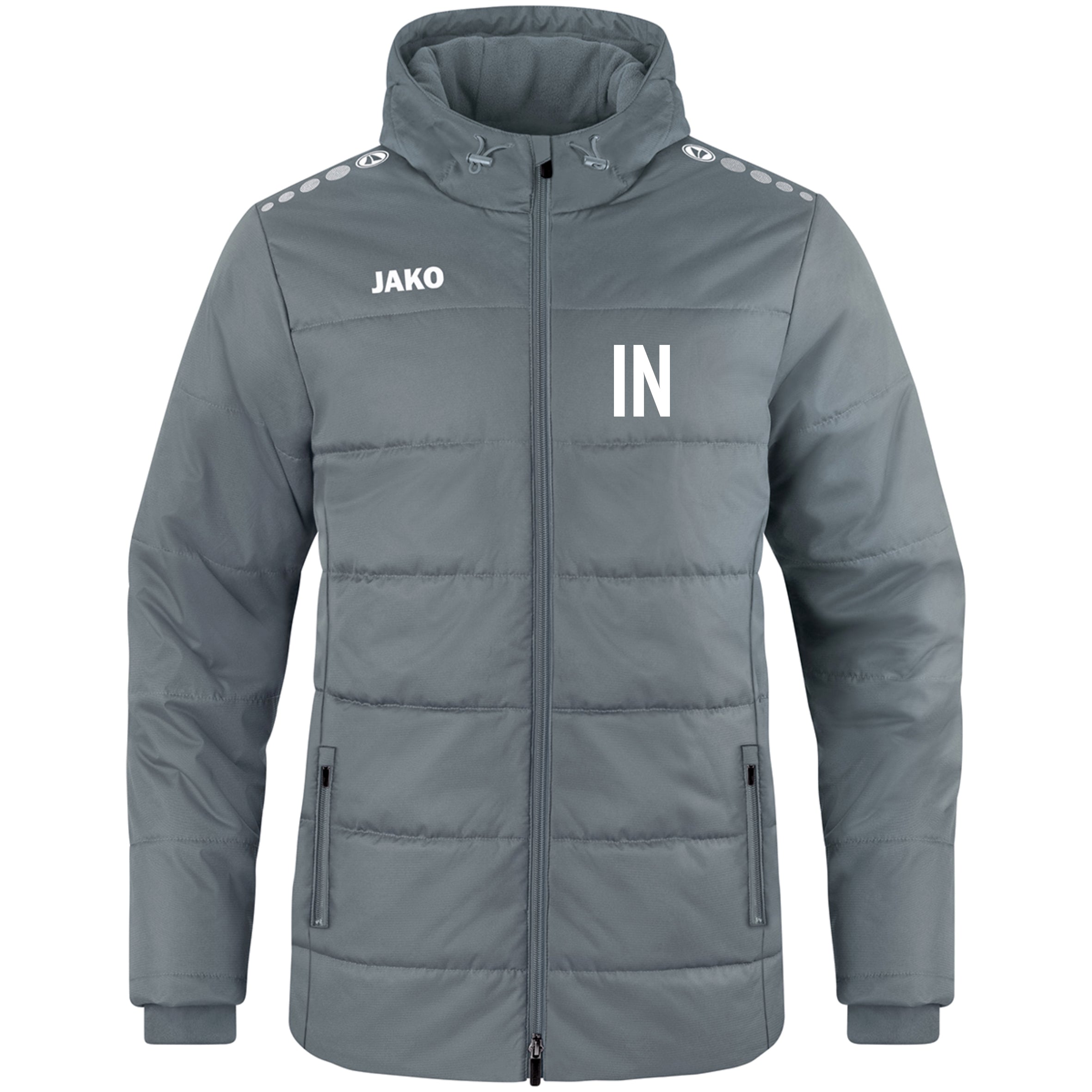 JAKO Coachjacke Team mit Kapuze steingrau (inkl. Bedruckung) - SGM Eutingen/Hochdorf/Vollmaringen