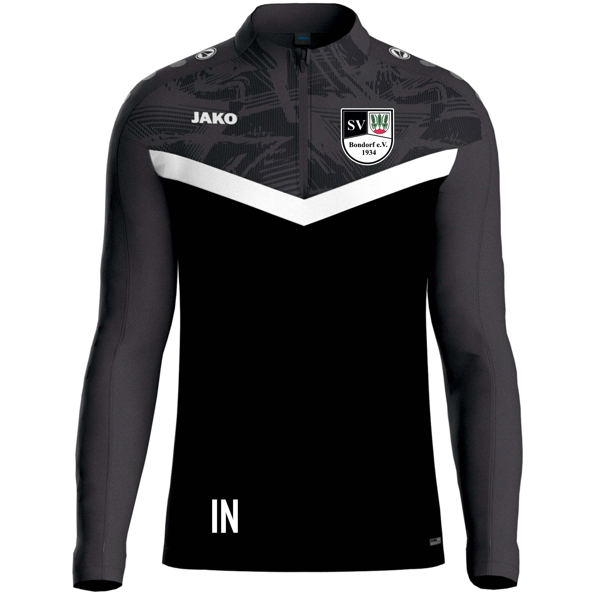 Jako Zip Top Iconic Schwarz/Anthrazit - SV Bondorf