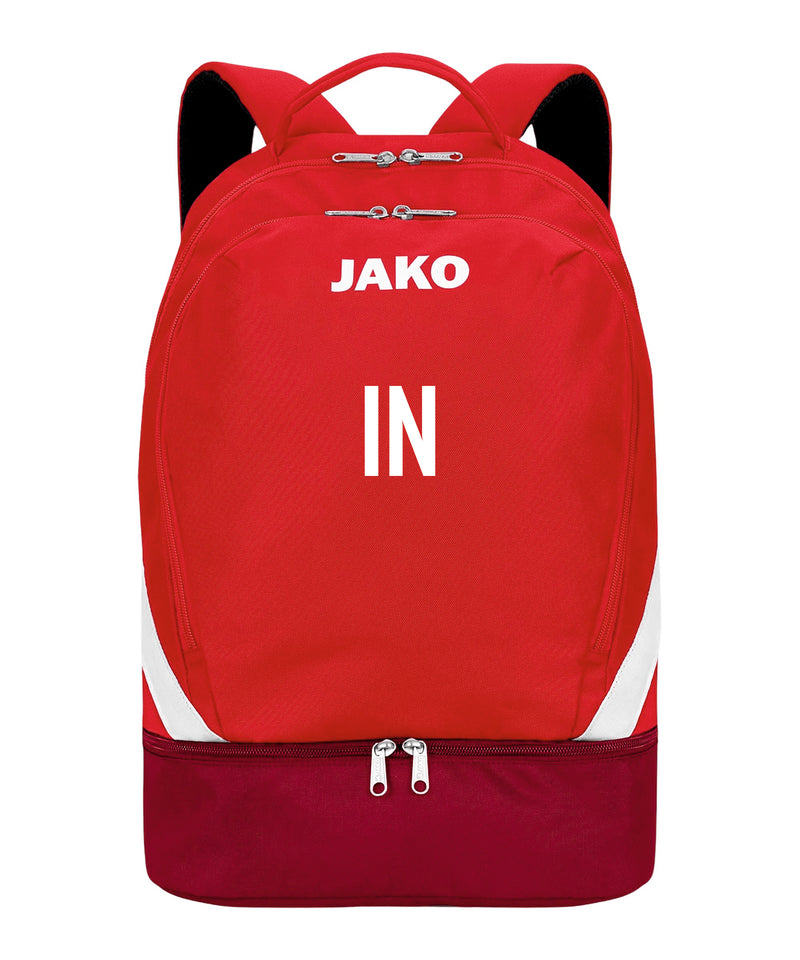 JAKO Rucksack Iconic (inkl. Bedruckung) rot/weinrot - Nur Initialen