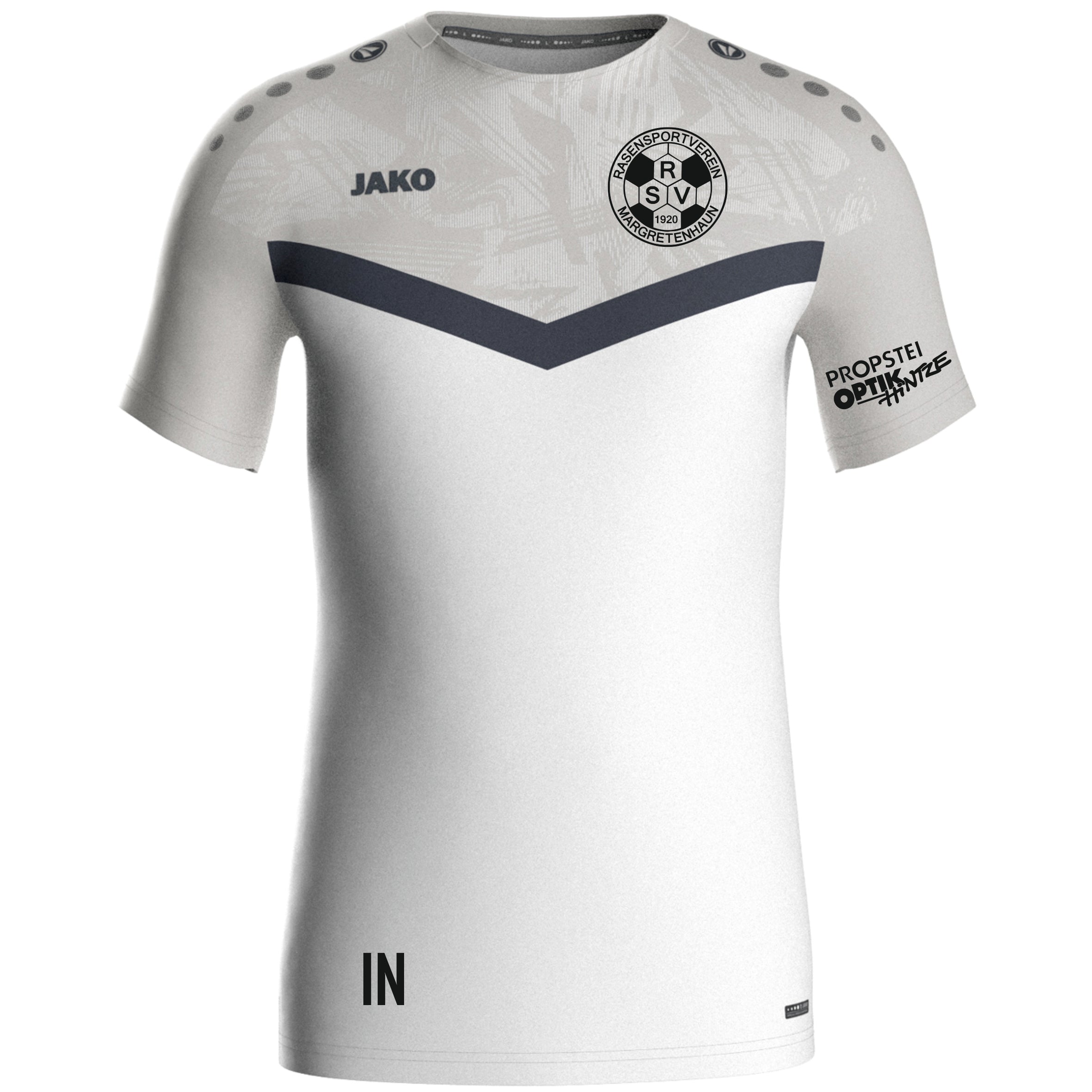 Jako T-Shirt Iconic weiß/soft grey (inkl. Bedruckung)- RSV Margretenhaun