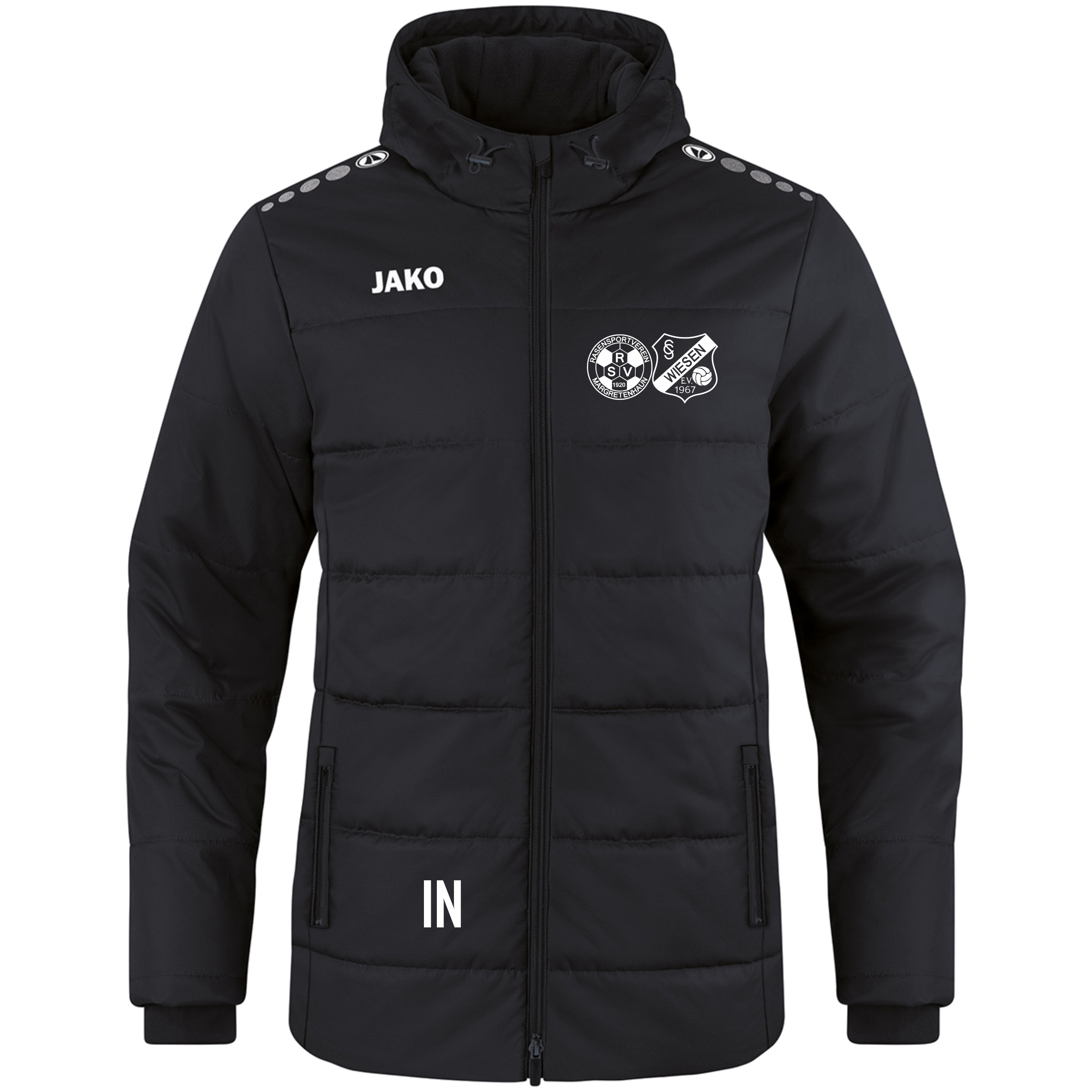 Jako Jugend Coachjacke Team mit Kapuze schwarz (inkl. Bedruckung) - RSV Margretenhaun