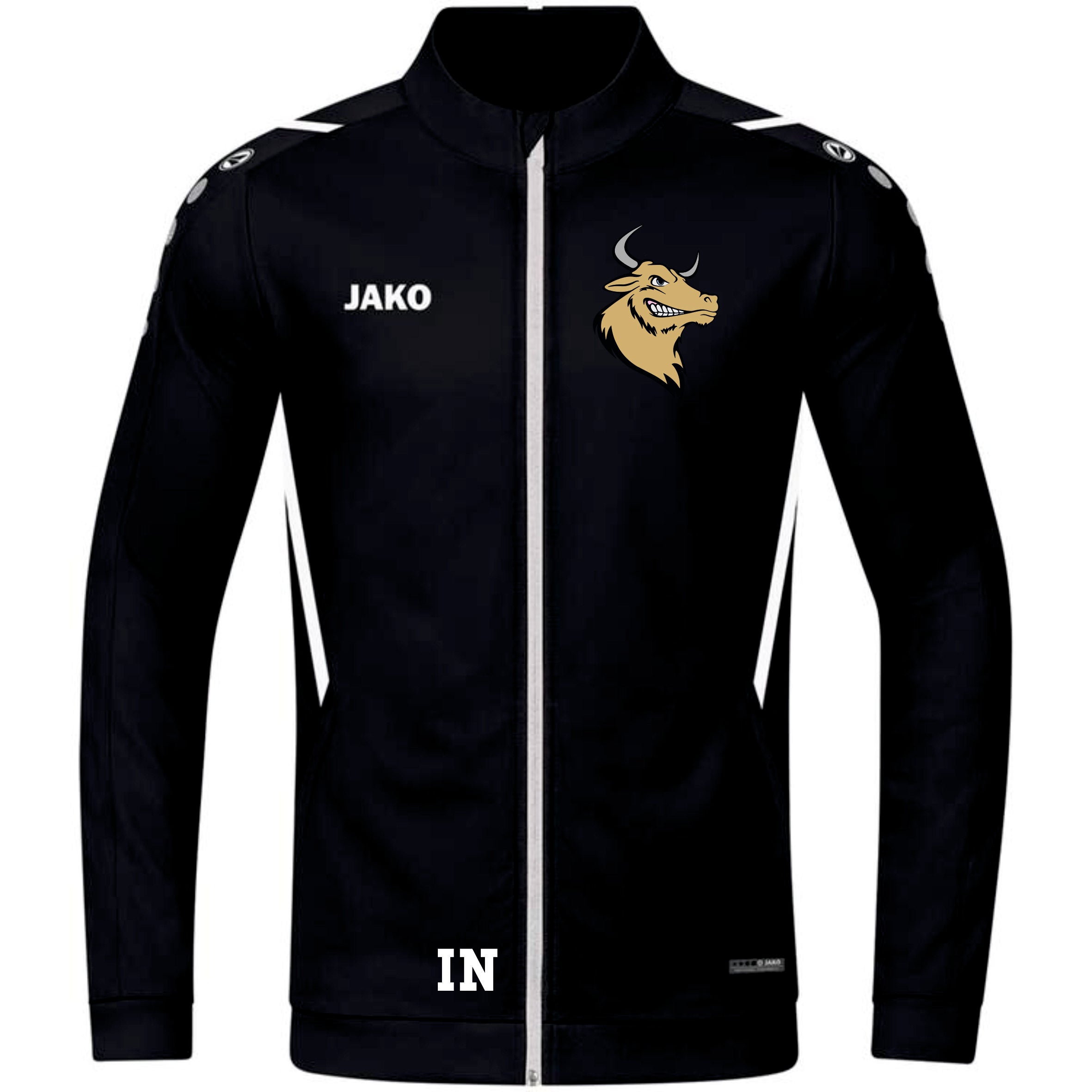 JAKO Polyesterjacke CHALLENGE (inkl. Bedruckung) - Schwarz - Bulls Bondorf