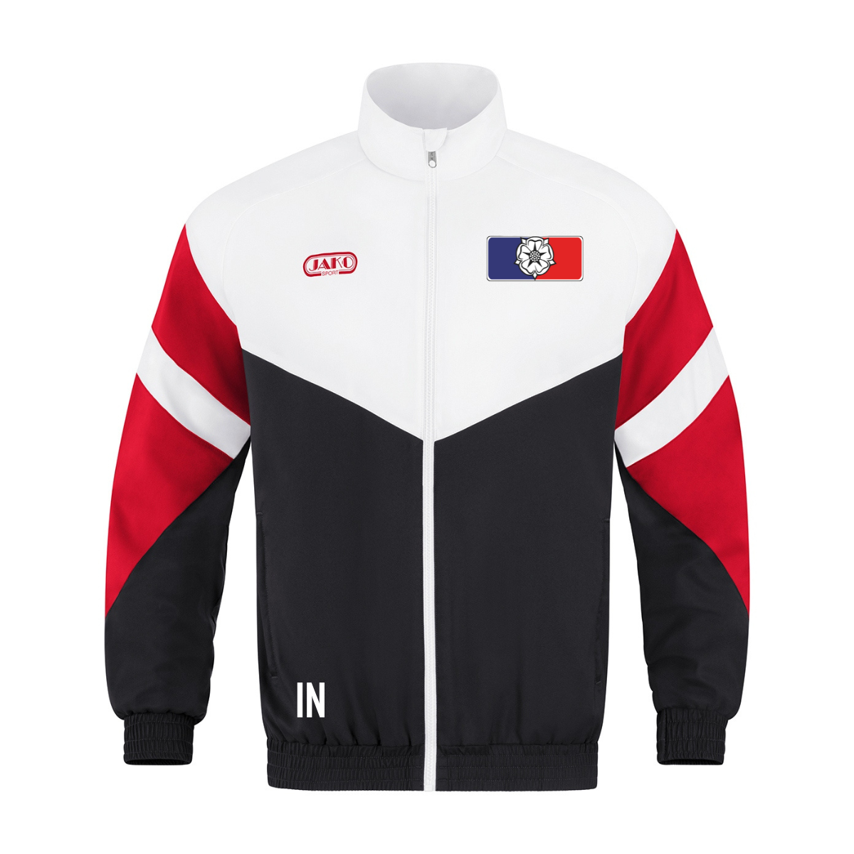 JAKO Freizeitjacke Retro schwarz/weiß/rot (inkl. Bedruckung) - SV Rosenfeld