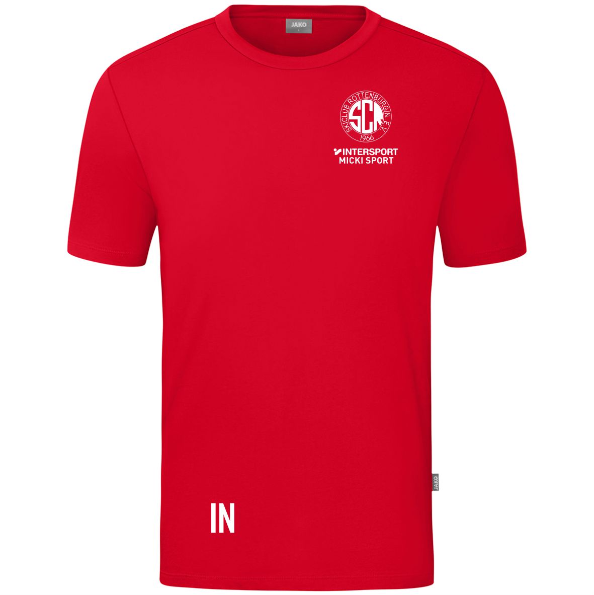 JAKO T-Shirt ORGANIC (inkl. Bedruckung) - Rot - Skiclub Rottenburg