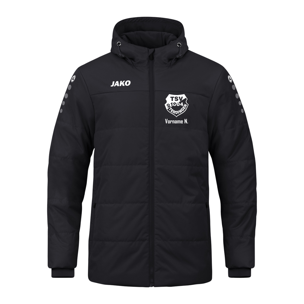 JAKO Coachjacke Team mit Kapuze schwarz (inkl. Bedruckung) - TSV Ofterdingen